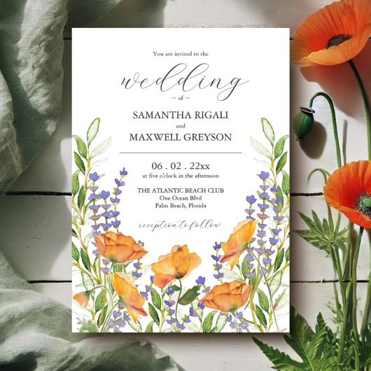 Wildblume Wedding Theme Watercolor Boho Blume Einladung