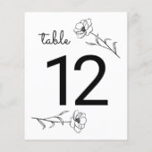 Wildblume Wedding Tischnummer (Rückseite)