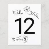 Wildblume Wedding Tischnummer (Vorderseite)