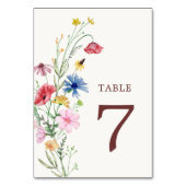 Wildblume Wedding Tischnummer (Rückseite)