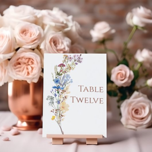 Wildblume Wedding Tischnummer