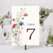 Wildblume Wedding Tischnummer