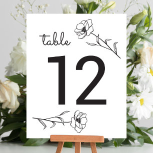 Wildblume Wedding Tischnummer
