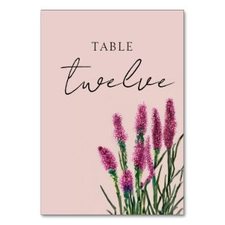 Wildblume Wedding Tischnummer Card
