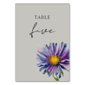 Wildblume Wedding Tischnummer Card (Rückseite)
