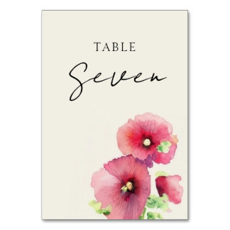 Wildblume Wedding Tischnummer Card