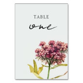 Wildblume Wedding Tischnummer Card (Rückseite)