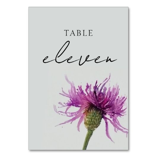 Wildblume Wedding Tischnummer Card (Vorderseite)