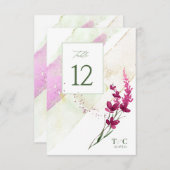 Wildblume Wedding Tischnummer Fuchsia ID954 (Vorne/Hinten)