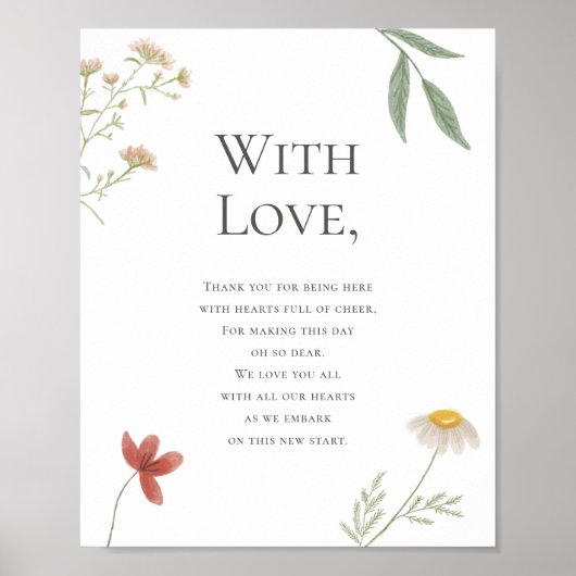 Wildblume Wedding Vielen Dank für Ihre Teilnahme Poster (Vorne)