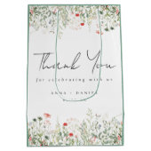 Wildblume Wedding Vielen Dank Mittlere Geschenktüte (Rückseite)