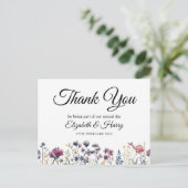 Wildblume Wedding Vielen Dank Postcard Postkarte (Stehend Vorderseite)