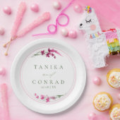 Wildblume Wedding Watercolor Initials Fsia ID954 Pappteller (Party)