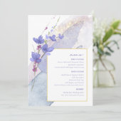 Wildblume Wedding Watercolor Menü Peri ID954 (Stehend Vorderseite)