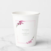 Wildblume Wedding Watercolor Names Fuchsia ID954 Pappbecher (Rückseite)