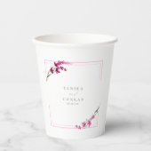 Wildblume Wedding Watercolor Names Fuchsia ID954 Pappbecher (Vorderseite)