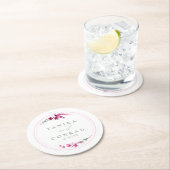 Wildblume Wedding Watercolor Names Fuchsia ID954 Runder Pappuntersetzer (Vor Ort)