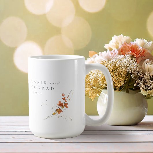 Wildblume Wedding Watercolor Names Gold ID954 Kaffeetasse
