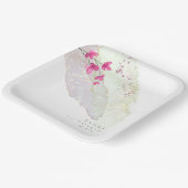 Wildblume Wedding Watercolor Paint Str Fsia ID954 Pappteller (Gewinkelt)