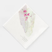 Wildblume Wedding Watercolor Paint Str Fsia ID954 Serviette (Ecke)