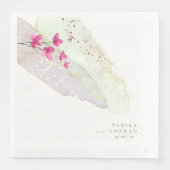 Wildblume Wedding Watercolor Paint Str Fsia ID954 Serviette (Vorderseite)