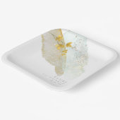 Wildblume Wedding Watercolor Paint Str Gold ID954 Pappteller (Gewinkelt)