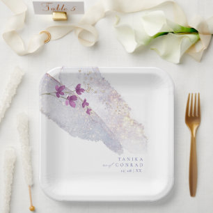Wildblume Wedding Watercolor Paint Str Peri ID954 Pappteller