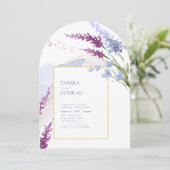 Wildblume Wedding Watercolor Peri Arch ID954 Einladung (Stehend Vorderseite)