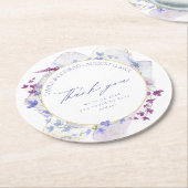 Wildblume Wedding Watercolor Vielen Dank Peri ID95 Runder Pappuntersetzer (Angewinkelt)