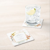 Wildblume Wedding Watercolor Welcome Gold ID954 Rechteckiger Pappuntersetzer (Vor Ort)