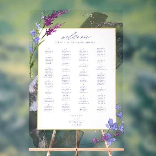 Wildblume Wedding Watercolor Welcome Peri ID954 Acrylschild (Neutral)