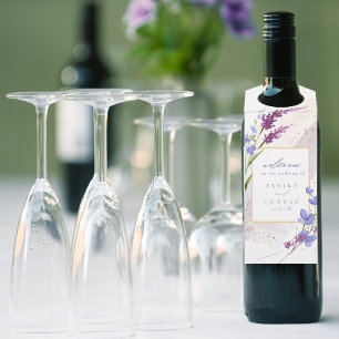 Wildblume Wedding Watercolor Welcome Peri ID954 Flaschenanhänger