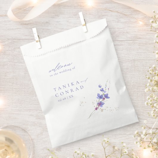 Wildblume Wedding Watercolor Welcome Peri ID954 Geschenktütchen (Ausgeschnitten)