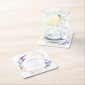 Wildblume Wedding Watercolor Welcome Peri ID954 Rechteckiger Pappuntersetzer (Vor Ort)