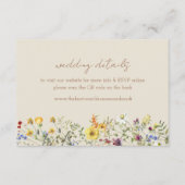 Wildblume Wedding Website Card mit QR Code Begleitkarte (Vorderseite)