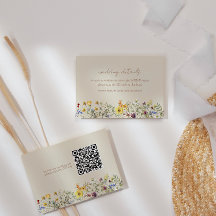 Wildblume Wedding Website Card mit QR Code