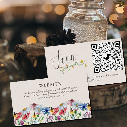 Wildblume Wedding Website Online UAWG QR Code Begleitkarte