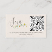 Wildblume Wedding Website Online UAWG QR Code Begleitkarte (Rückseite)