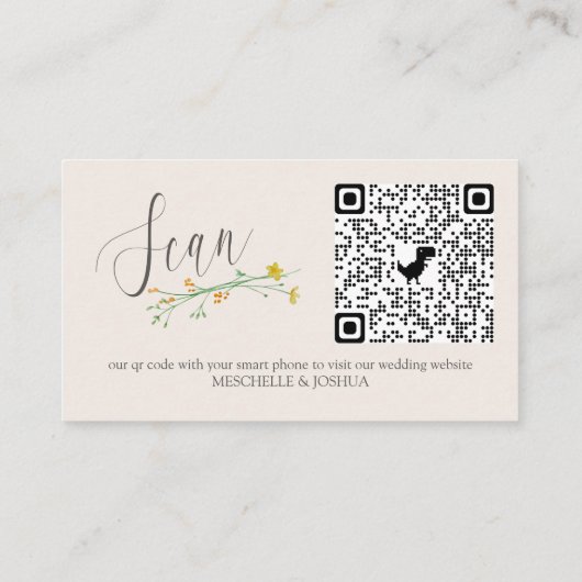 Wildblume Wedding Website Online UAWG QR Code Begleitkarte (Rückseite)