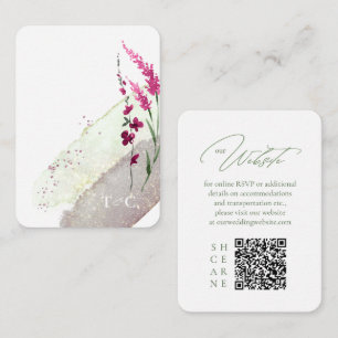 Wildblume Wedding Website QR Code Fuchsia ID954 Begleitkarte