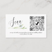 Wildblume Wedding Website QR Code Online-UAWG Begleitkarte (Rückseite)