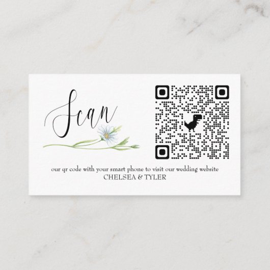 Wildblume Wedding Website QR Code Online-UAWG Begleitkarte (Rückseite)
