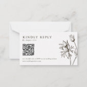 Wildblume Wedding Website QR Code RSVP Cards Mitteilungskarte (Vorderseite)