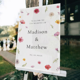 Wildblume Wedding Welcome Acrylschild