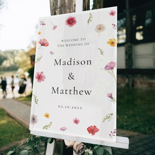 Wildblume Wedding Welcome Acrylschild