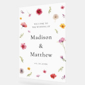 Wildblume Wedding Welcome Acrylschild (Winkel)
