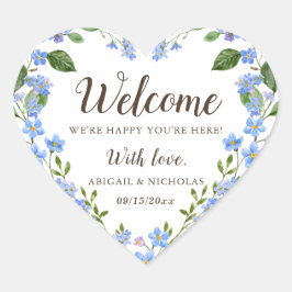 Wildblume Wedding Willkommensticker Geschenk Gefal Herz-Aufkleber