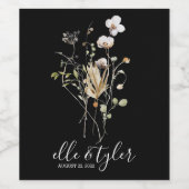 Wildblume Wedding Wine Bottle Label Weinetikett (Einzelnes Label)
