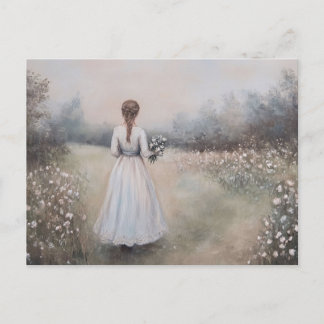 Wildblume "Weibchen in weißem Kleid" Postkarte