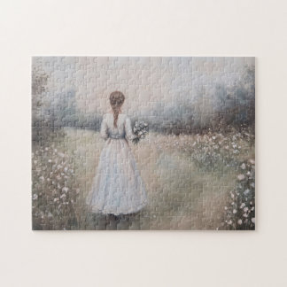 Wildblume "Weibchen in weißem Kleid" Puzzle